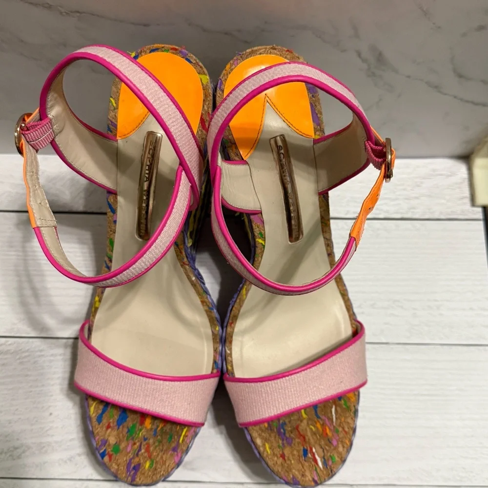 Sophia Webster Lucita Espadrille Wedge Sandals Multi Size 9 - Picture 5 of 7